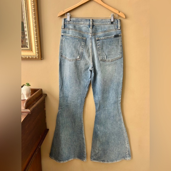 7 For All Mankind Megaflare Jeans Light Wash Wide Leg Flare Size 30 - Picture 6 of 12